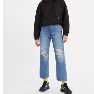 Levi's Premium Ribcage Straight Ankle Jeans Women 26 AFTER LOVE SUPER HIGH RISE